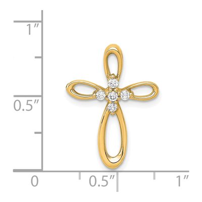 14K Yellow Gold 1/10 ct tw Diamond Cross Slide Pendant – view 3