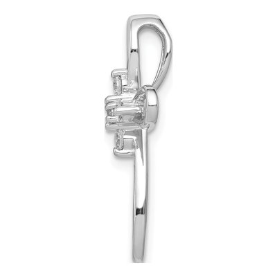 14K White Gold 1/5 ct tw Diamond Cross Slide Pendant – view 2