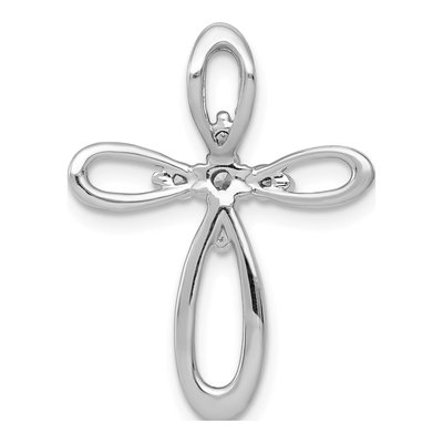 14K White Gold 1/5 ct tw Diamond Cross Slide Pendant – view 3