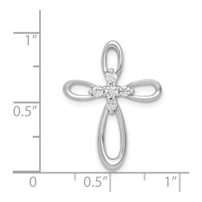 14K White Gold 1/5 ct tw Diamond Cross Slide Pendant – view 4