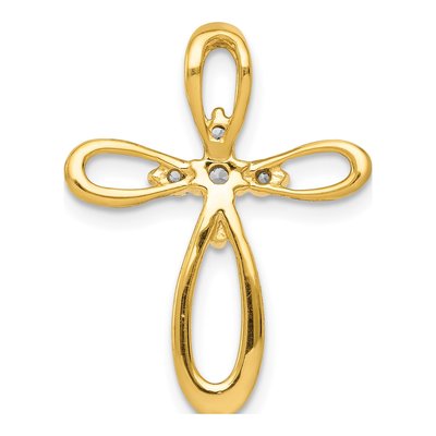 14K Yellow Gold 1/5 ct tw Diamond Cross Slide Pendant – view 3