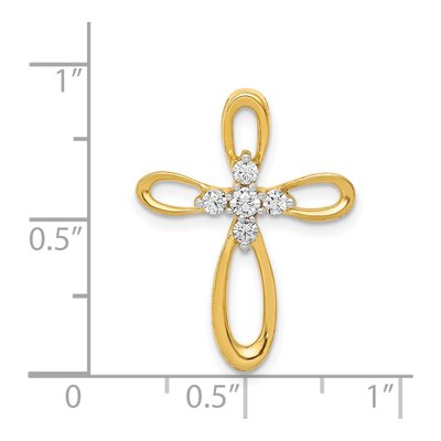 14K Yellow Gold 1/5 ct tw Diamond Cross Slide Pendant – view 4