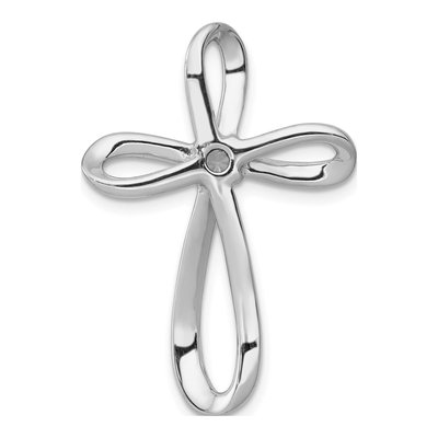10K White Gold 1/6 ct tw Diamond Cross Slide Pendant – view 3