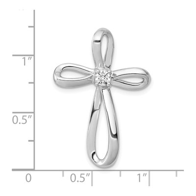 10K White Gold 1/6 ct tw Diamond Cross Slide Pendant – view 4