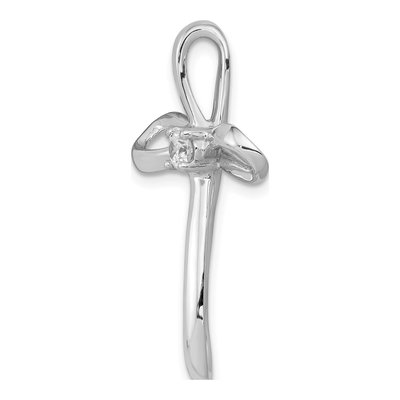 14K White Gold 1/6 ct tw Diamond Cross Omega Slide Pendant – view 3