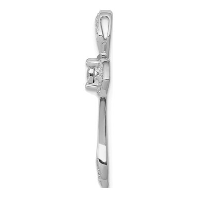 14K White Gold 1/8 ct tw Diamond Cross Slide Pendant – view 2