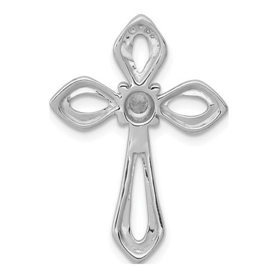 14K White Gold 1/8 ct tw Diamond Cross Slide Pendant – view 3