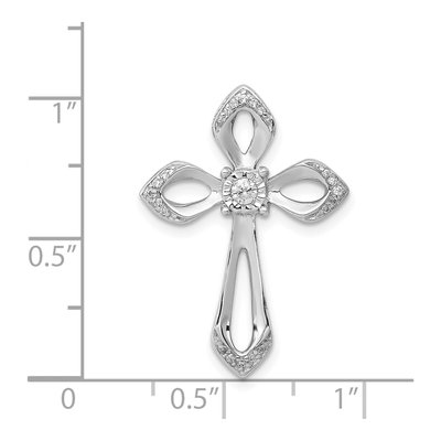 14K White Gold 1/8 ct tw Diamond Cross Slide Pendant – view 4