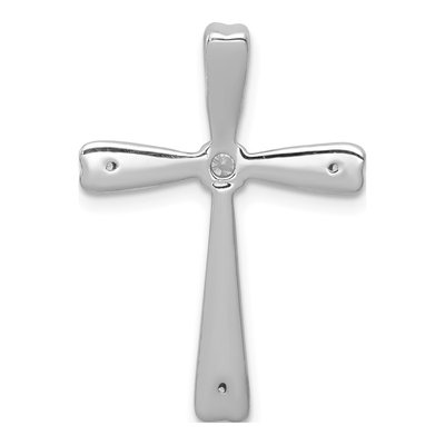 14K White Gold 1/10 ct tw Diamond Cross Slide Pendant – view 4