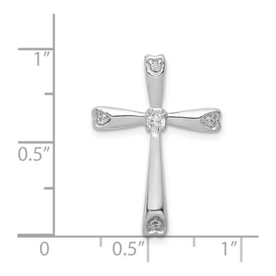 14K White Gold 1/10 ct tw Diamond Cross Slide Pendant – view 5