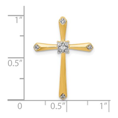 10K Yellow Gold 1/20 ct tw Diamond Cross Slide Pendant – view 4