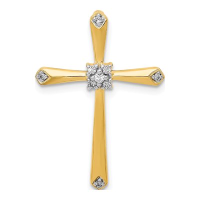 10K Yellow Gold 1/20 ct tw Diamond Cross Slide Pendant