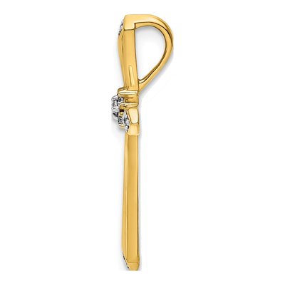 14K Yellow Gold 1/20 ct tw Diamond Cross Slide Pendant – view 3