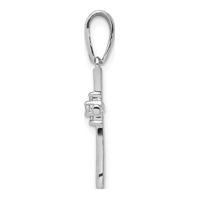 10K White Gold Diamond Cross Pendant – view 3