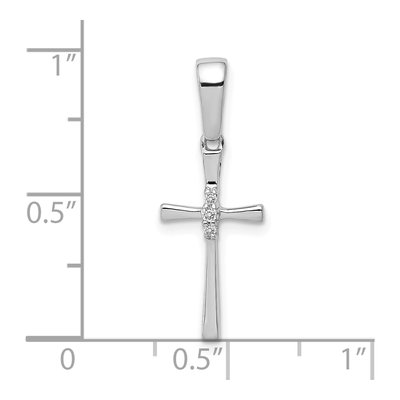 10K White Gold Diamond Cross Pendant – view 5