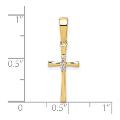 10K Yellow Gold Diamond Cross Pendant – view 2