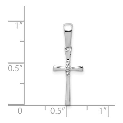 14K White Gold Diamond Cross Pendant – view 5