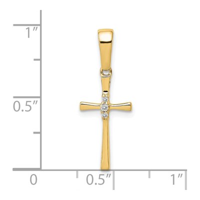 14K Yellow Gold Diamond Cross Pendant – view 3
