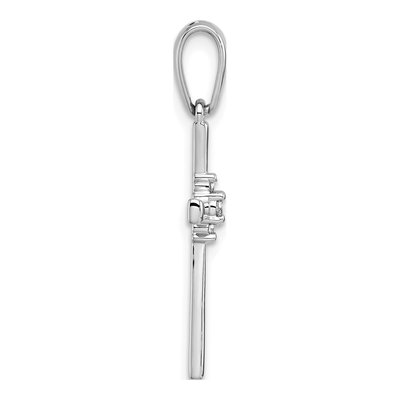 14K White Gold 1/20 ct tw Diamond Cross Pendant – view 2