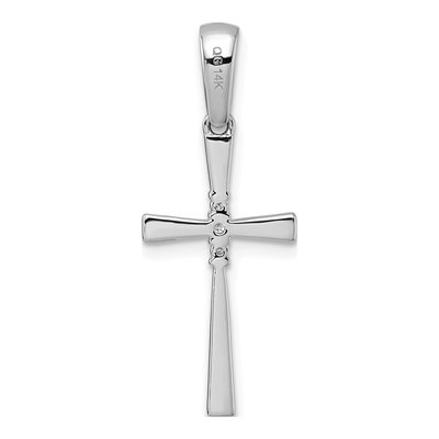 14K White Gold 1/20 ct tw Diamond Cross Pendant – view 3