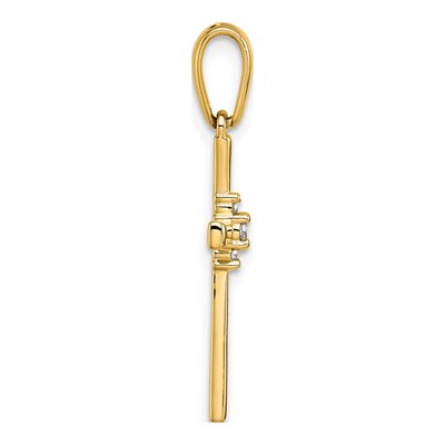 14K Yellow Gold 1/20 ct tw Diamond Cross Pendant – view 2