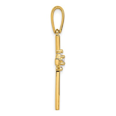 14K Yellow Gold 1/15 ct tw Diamond Cross Pendant – view 2