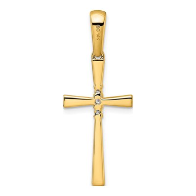 14K Yellow Gold 1/15 ct tw Diamond Cross Pendant – view 3