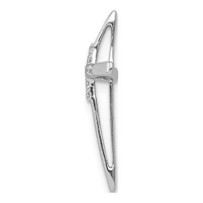 10K White Gold Diamond Cross Slide Pendant – view 3
