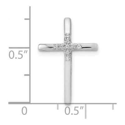 10K White Gold Diamond Cross Slide Pendant – view 5