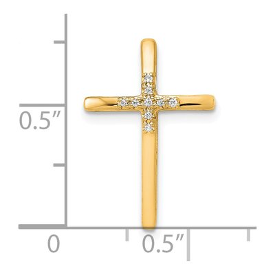 14K Yellow Gold Diamond Cross Slide Pendant – view 3