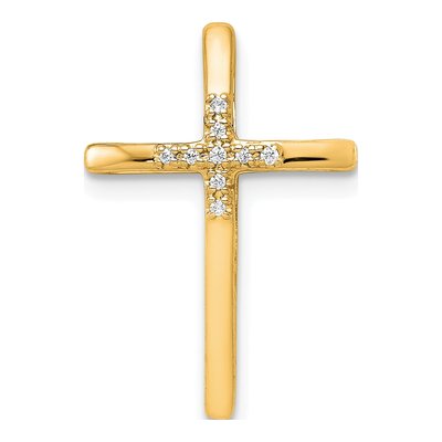 14K Yellow Gold Diamond Cross Slide Pendant