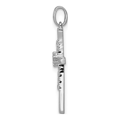10K White Gold 1/10 ct tw Diamond Cross Pendant – view 3