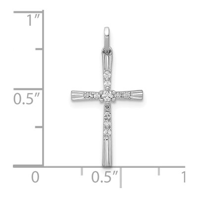 10K White Gold 1/10 ct tw Diamond Cross Pendant – view 5