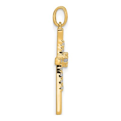 10K Yellow Gold 1/10 ct tw Diamond Cross Pendant – view 2