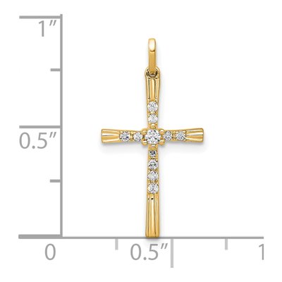 10K Yellow Gold 1/10 ct tw Diamond Cross Pendant – view 4