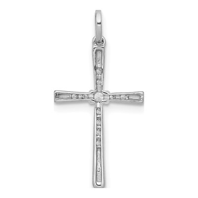 14K White Gold 1/10 ct tw Diamond Cross Pendant – view 4