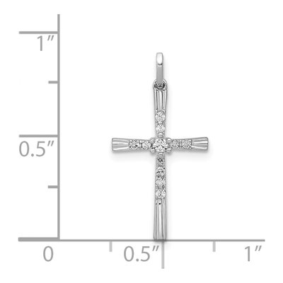 14K White Gold 1/10 ct tw Diamond Cross Pendant – view 5