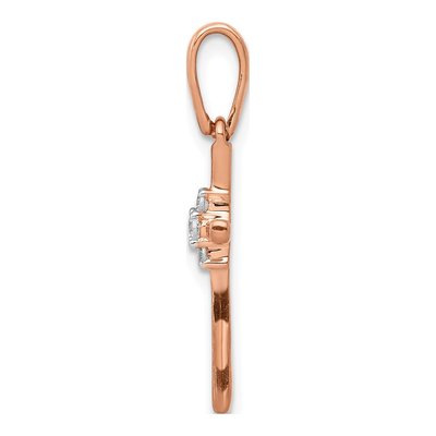 10K Rose Gold Diamond Cross Pendant – view 2
