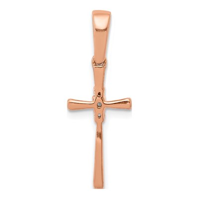 10K Rose Gold Diamond Cross Pendant – view 3
