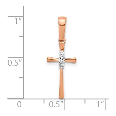 10K Rose Gold Diamond Cross Pendant – view 4