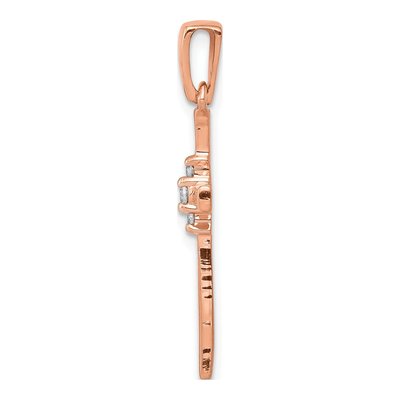 14K Rose Gold 1/20 ct tw Diamond Cross Pendant – view 3