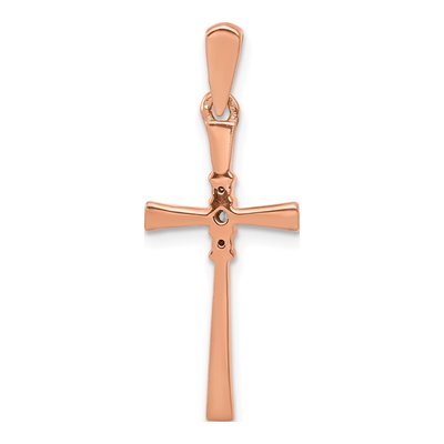 14K Rose Gold 1/20 ct tw Diamond Cross Pendant – view 4
