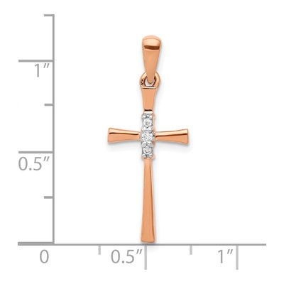 14K Rose Gold 1/20 ct tw Diamond Cross Pendant – view 5