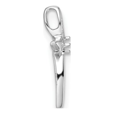 10K White Gold Diamond Cross Pendant Mounting – view 3