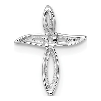 10K White Gold Diamond Cross Pendant Mounting – view 4