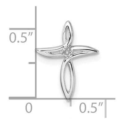 10K White Gold Diamond Cross Pendant Mounting – view 5