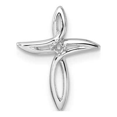 10K White Gold Diamond Cross Pendant Mounting