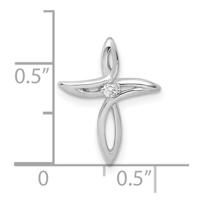 10K White Gold Diamond Cross Slide Pendant – view 2