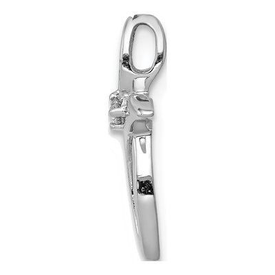 10K White Gold Diamond Cross Slide Pendant – view 3