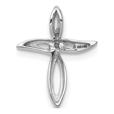 10K White Gold Diamond Cross Slide Pendant – view 4